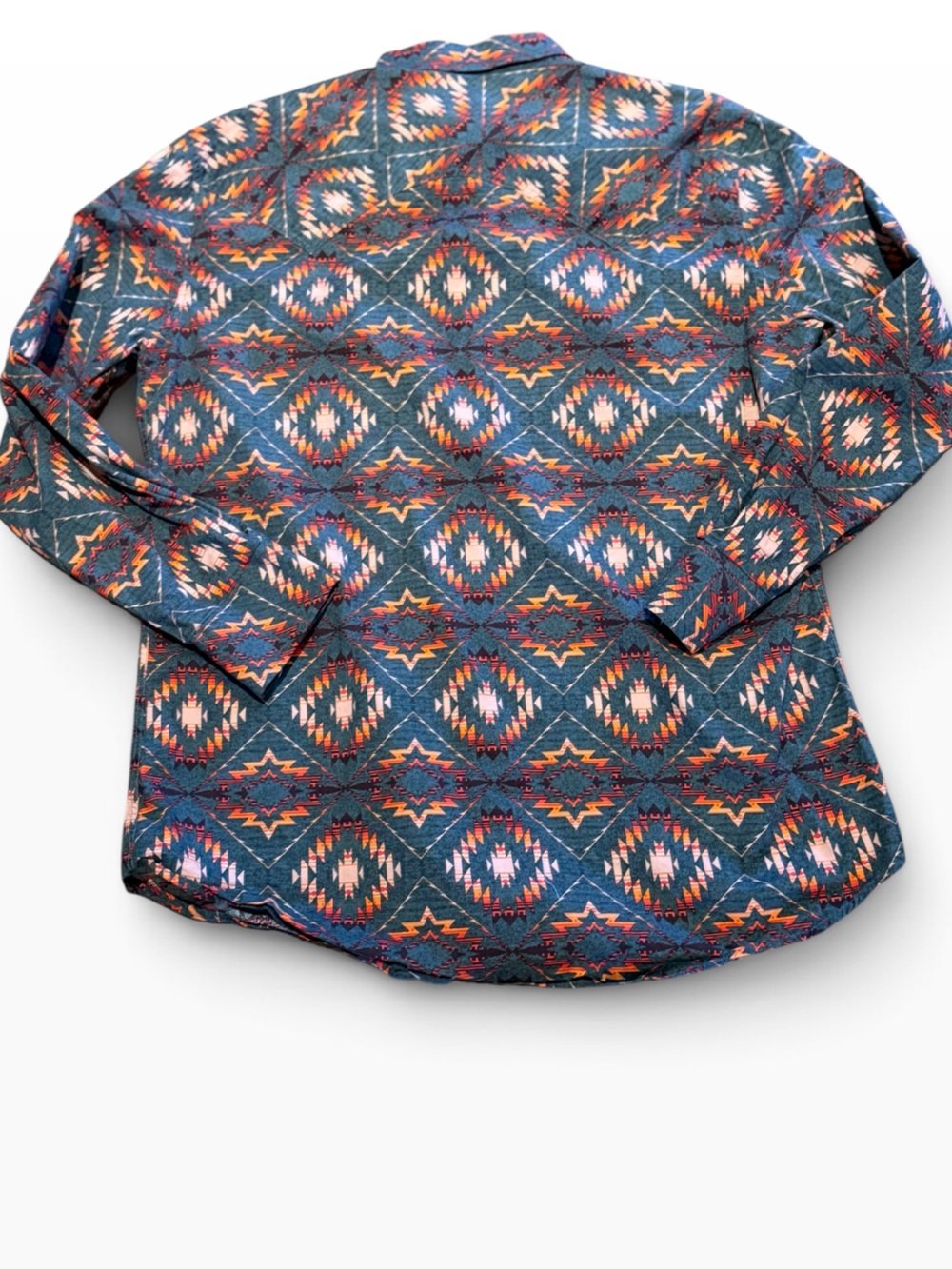 Rock & Roll Denim Mens X-Large Aztec Long Sleeve Pearl Snap Western Shirt - Picture 2 of 7